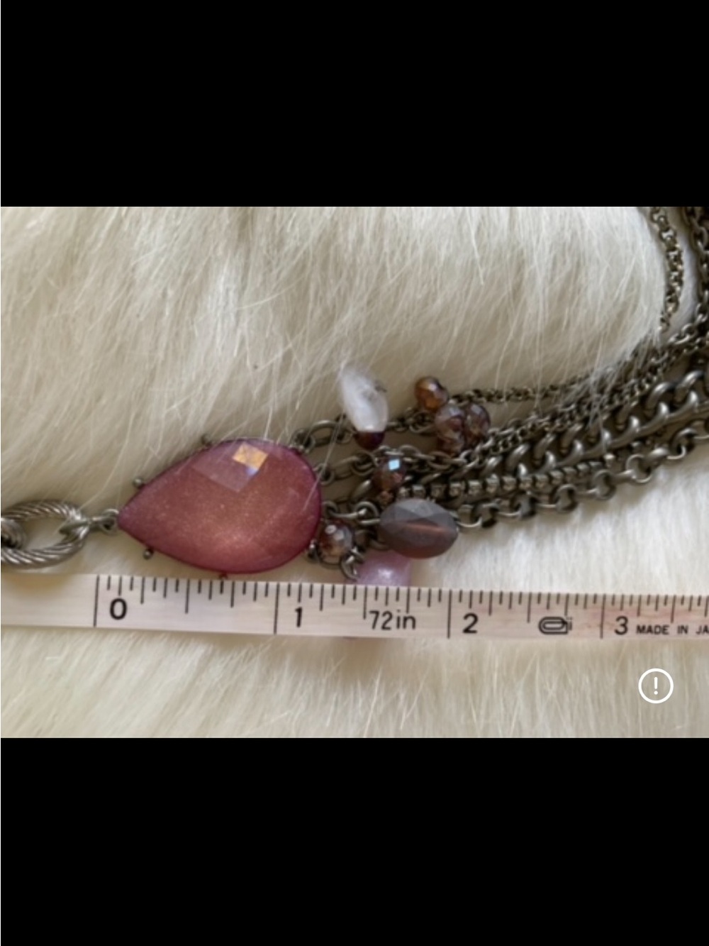 Delicate Pink Stone Multi-Chain Necklace - Picture 6 of 6